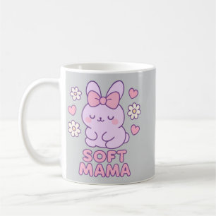 Caneca De Café Clube da Mamãe Soft Estética Minimalista Coelho Il