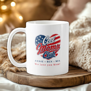 Caneca De Café Clube das Mãs Cool Personalizado "Coração Patrióti
