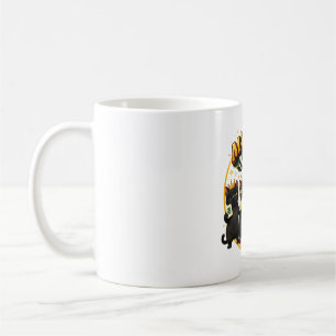 Caneca De Café Clube das Rainhas do Mahjong Gatos Pretos Fofos