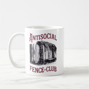 Caneca De Café Clube de Cerca Antisocial - Design Sarcástico Engr