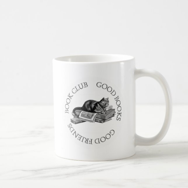 Caneca De Café Clube de leitura - bons livros - bons amigos com (Direita)