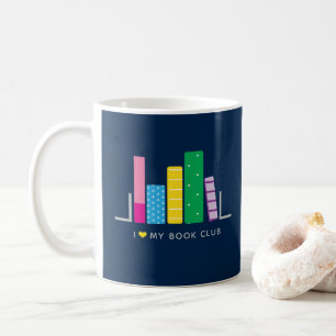 Caneca De Café Clube de Livros Diversos em Azul e Amarelo
