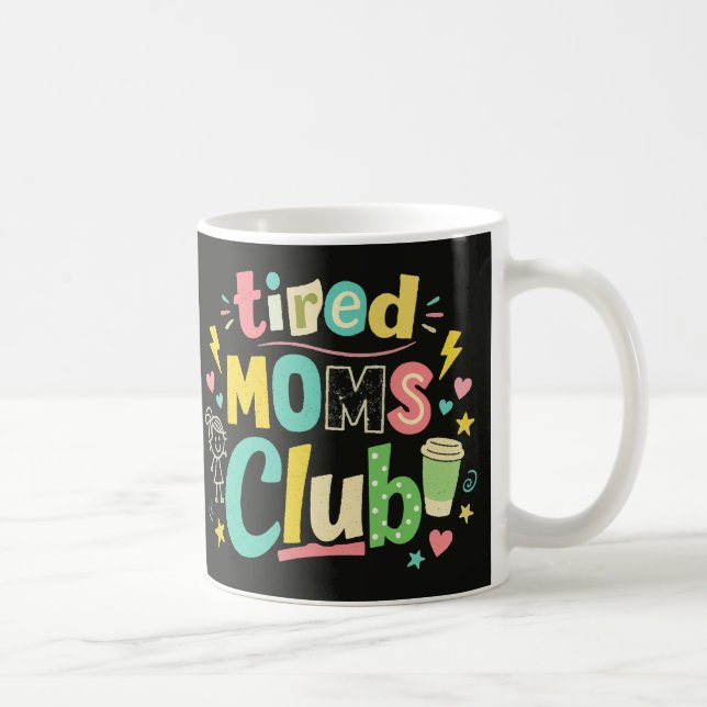 Caneca De Café Clube de Mães Cansadas Café Humor de Mãe (Direita)