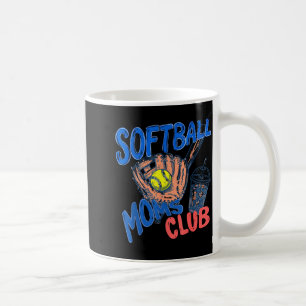 Caneca De Café Clube de mães de softbol retrô café gelado mãe esp