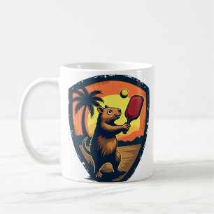 Caneca De Café Clube de Pickleball Capybara EST 2026 Logotipo Ret