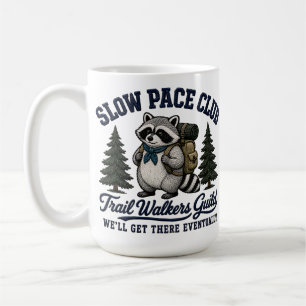 Caneca De Café Clube de Ritmo Lento Design de Camping de Guaxinim