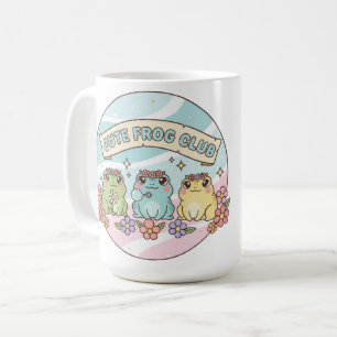 Caneca De Café Clube de Sapos Fofos – Sapos Pastel Kawaii Florais