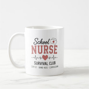 Caneca De Café Clube de Sobrevivência da Enfermeira Escolar 