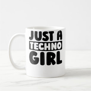 Caneca De Café Clube de Techno Raver Electro Rave Só Uma Garota T
