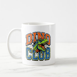 Caneca De Café Clube "Dino" T-Rex & Dinossauro Rugindo fixe