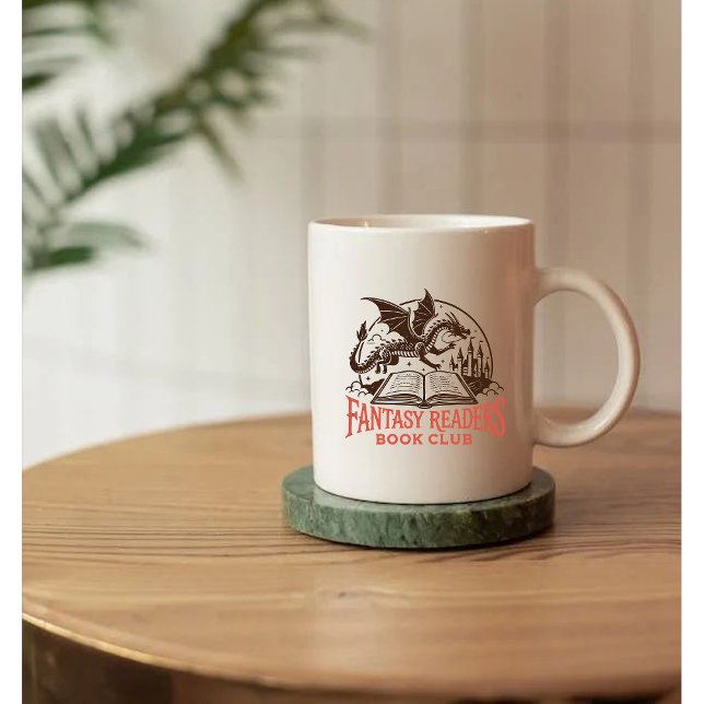 Caneca De Café clube do livro de leitores de fantasia (Criador carregado)