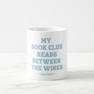 Caneca De Café Clube do Livro Divertido Citação Personalizada Azu