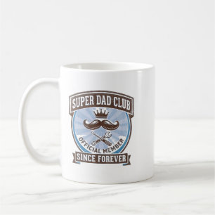 Caneca De Café Clube do Super Pai Emblema de Bigode Azul Vintage