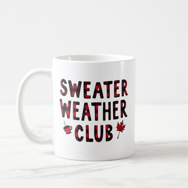 Caneca De Café Clube do Tempo de Suéter Cozy Typography Design de (Esquerda)