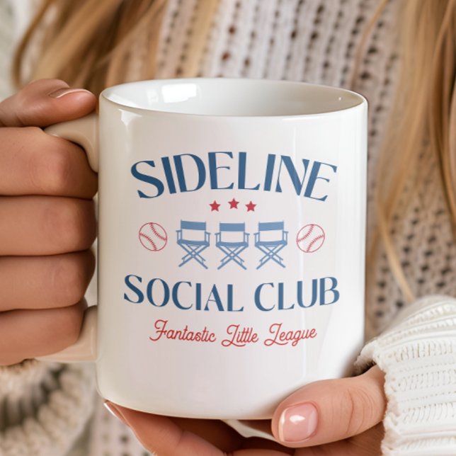 Caneca De Café Clube Social da Linha de Base de Beisebol com nome (Criador carregado)