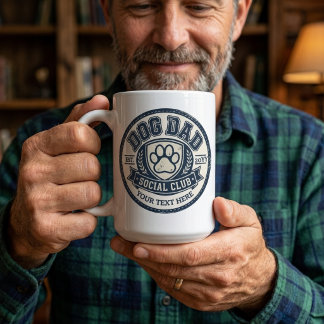 Caneca De Café Clube Social de Dog Dad Vintage Personalizado