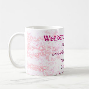 Caneca De Café Clube social de fim de semana rosa brilho despedid