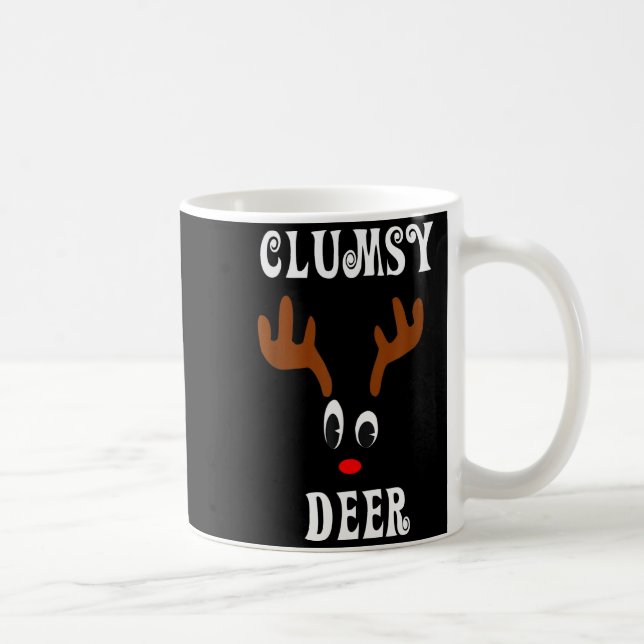 Caneca De Café Clumsy Christmas Reindeer Angler Hunt Deer Elk  (Direita)