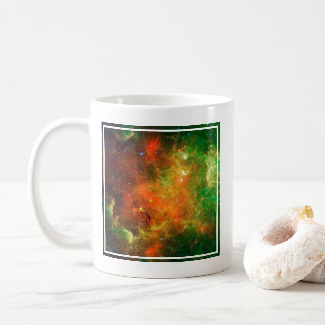 Caneca De Café Clusters De Estrelas Na Nebulosa Norte-Americana. (Com Donut)