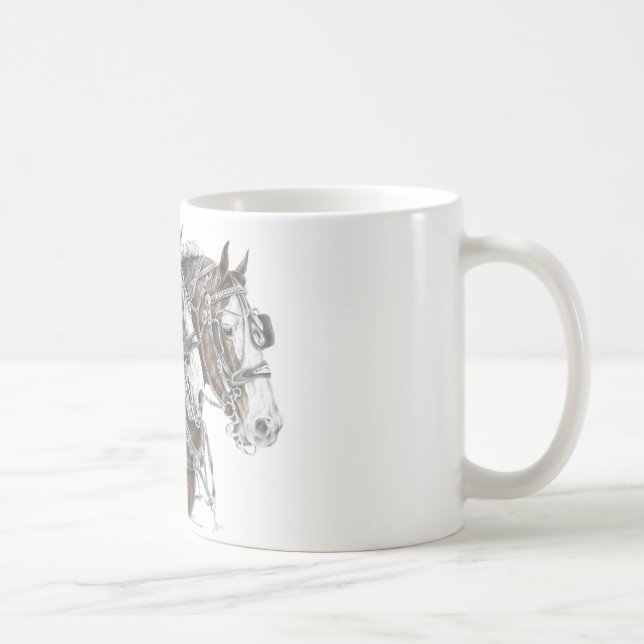 Caneca De Café Clydesdale Draft Horse Team (Direita)