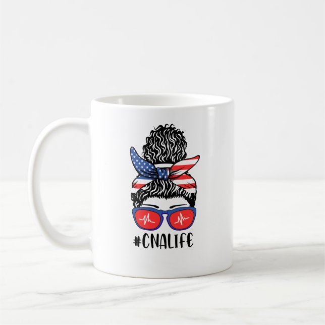 Caneca De Café CNA Life Messy Bun CnaLife - Presente para enferme (Esquerda)