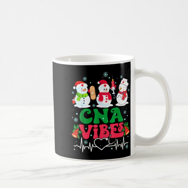Caneca De Café Cna Vibes Nurse Snowman Stethoscope Santa Funny Ch (Direita)