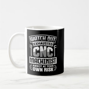 Caneca De Café Cnc Machinist Metalworker Machine Observar Prem