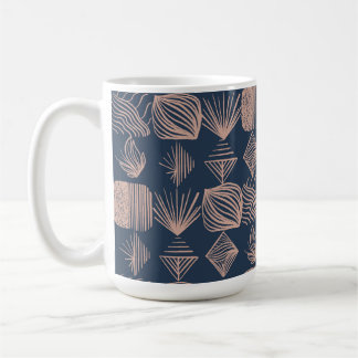 Caneca De Café Coágulo Tribal de Caribe Negrito: Azul Marinho, Ro