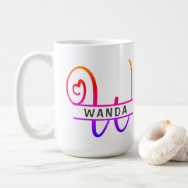 Caneca De Café Coágulos de café personalizados com monograma do c