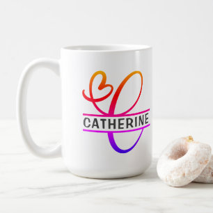 Caneca De Café Coágulos de café personalizados com monograma do c