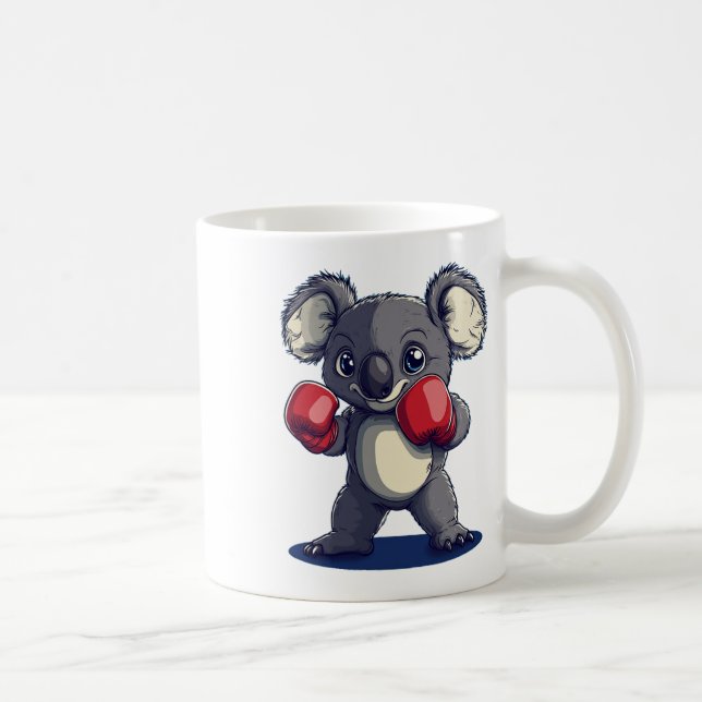 Caneca De Café Coala Engraçado Com Fantasia De Luvas De Boxe  (Direita)