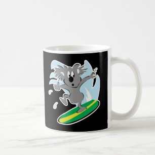Caneca De Café coala engraçado surfando