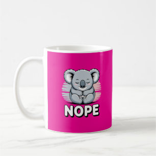Caneca De Café Coala Fofo Dormindo “Não” Cartoon Engraçado