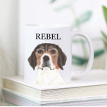 Caneca De Café Coaster Personalizado de Beagle Beagle<br><div class="desc">Eu estou apaixonado por esta ilustração de aquarela linda e detalhada de um cachorro branco, vermelho e cinza! Personalize essas canecas cerâmicas com seu nome ou monograma e até mesmo mude a cor do cabo para felicitar sua decoração! Altere as fontes selecionando a opção "editar usando a ferramenta design" na...</div>