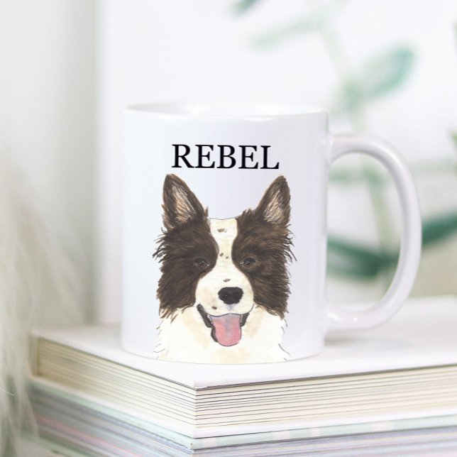 Caneca De Café Coaster Personalizado de Bebida Collie Fronteira (Criador carregado)
