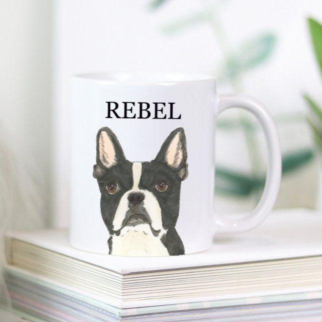 Caneca De Café Coaster personalizado de bebidas terrier de Boston (Criador carregado)