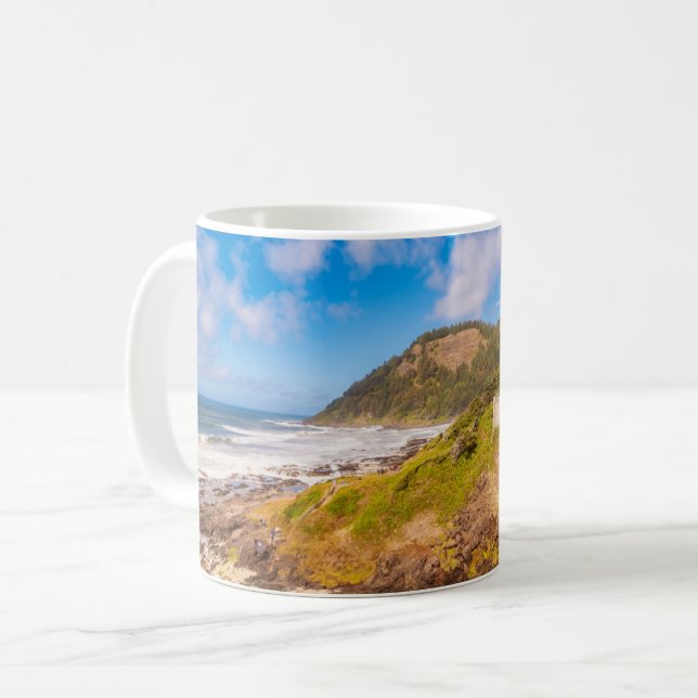 Caneca De Café Coastline | Cook's Chasm, Yachats, Oregon (Frente Esquerda)