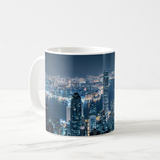 Caneca De Café Coastline | Ilha de Hong Kong, Ásia (Frente Esquerda)