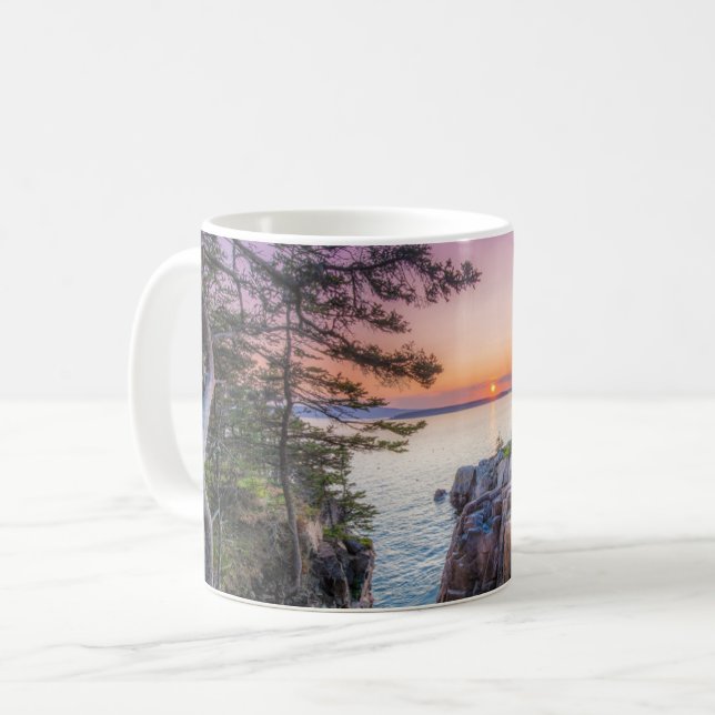 Caneca De Café Coastline | Ravens Nest Acadia National Park Maine (Frente Esquerda)