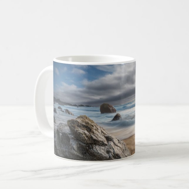 Caneca De Café Coastline | Stormy Big Sur, Califórnia (Frente Esquerda)