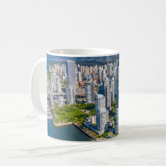 Caneca De Café Coastline | Vancouver, Colúmbia Britânica, Canadá (Frente Esquerda)