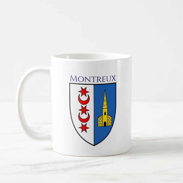 Caneca De Café Coat of arms of Montreux, Switzerland (Esquerda)