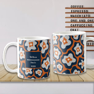 Caneca De Café Cobalt Blues Rust Ovos Nome Personalizado