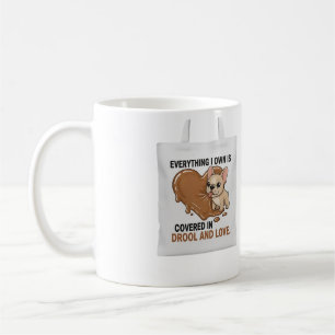 Caneca De Café Coberto de Baba e Amor Bulldog Francês Fofo e Dive