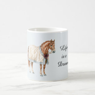 Caneca De Café Cobertor Azul Branco Cavalo
