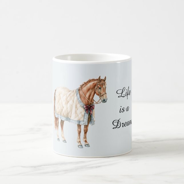 Caneca De Café Cobertor Azul Branco Cavalo (Centro)