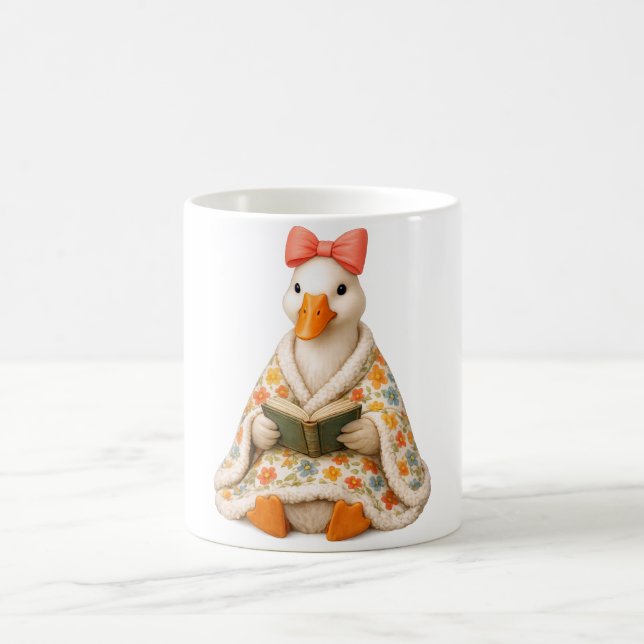 Caneca De Café Cobertor de Ganso Estudioso — Ganso Bobo com Laço  (Centro)
