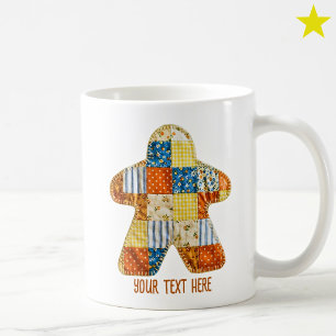 Caneca De Café Cobertor de Retalhos Laranja Azul Meeple Jogo de T