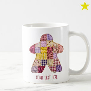 Caneca De Café Cobertor Xadrez Rosa Roxo Aconchegante Meeple Jogo