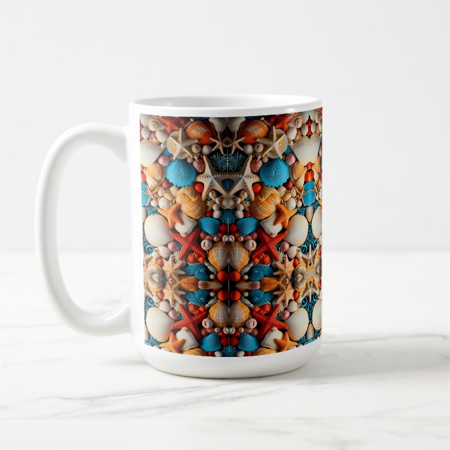 Caneca De Café Cobertura de Sherpa com Mosaico de Conchas (Esquerda)